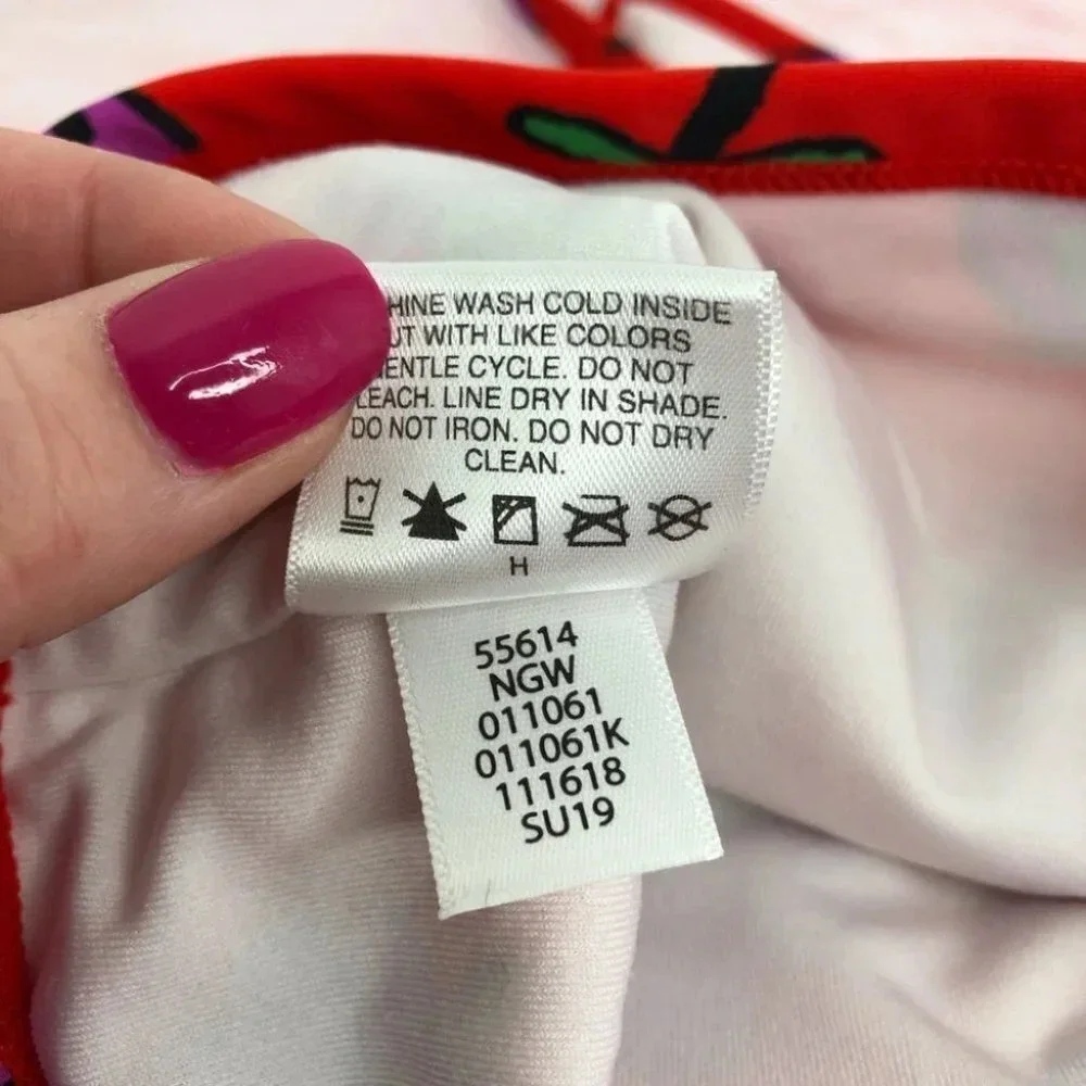 Hanna Andersson swimsuit top red with‎ strawberries size 3 years